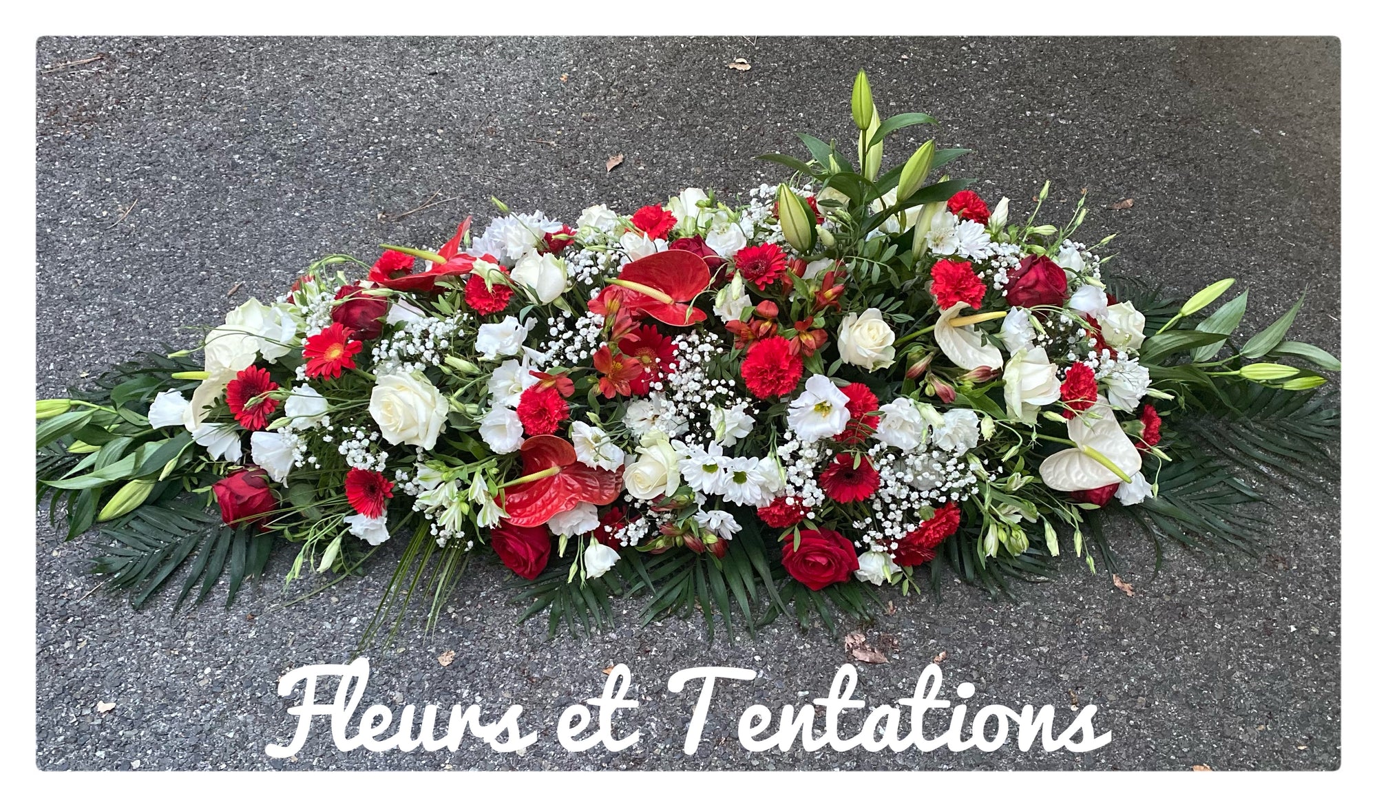 Dessus de cercueil rouge/blanc